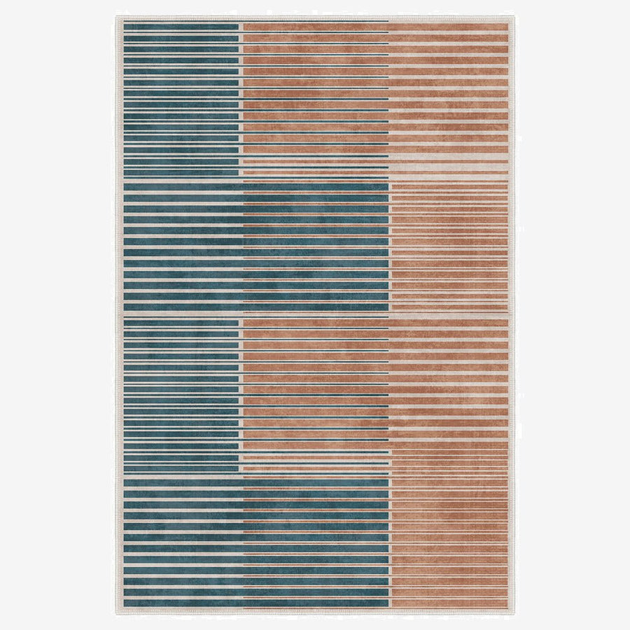 Modern Grey And Brown Machine Washable Cotton Area Rug - The Rug Decor