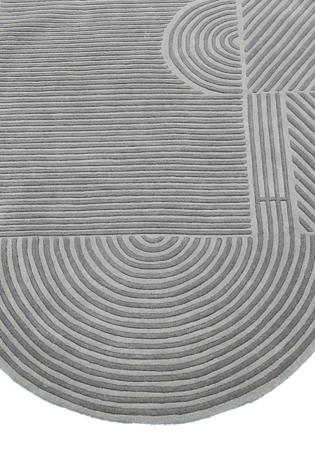 Modern Grey Lines Hand Tufted 5x7 Wool Area Rug - The Rug Decor