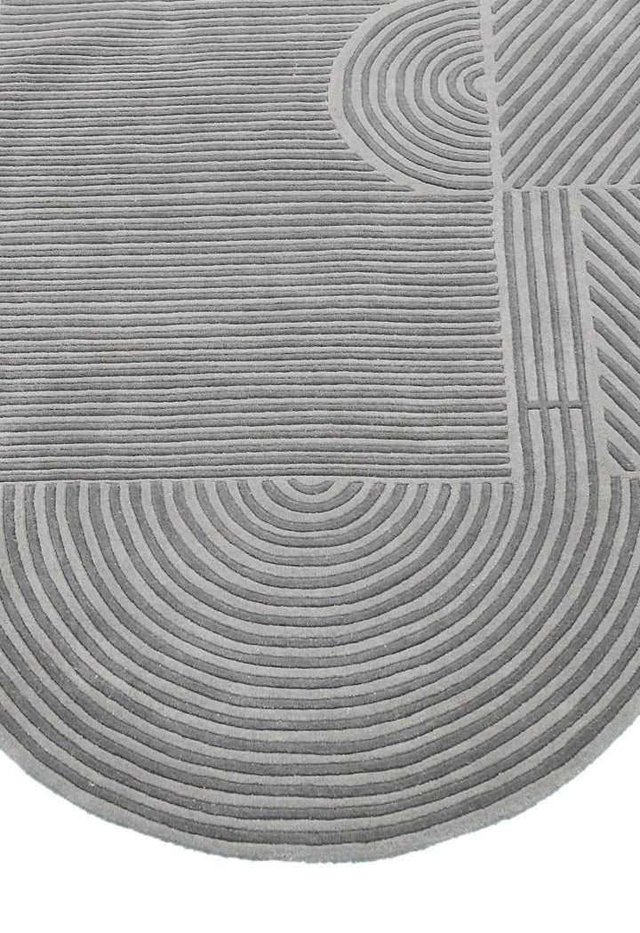 Modern Grey Lines Hand Tufted 5x7 Wool Area Rug - The Rug Decor
