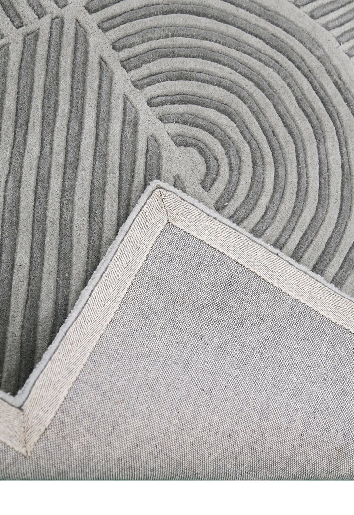 Modern Grey Lines Hand Tufted 5x7 Wool Area Rug - The Rug Decor