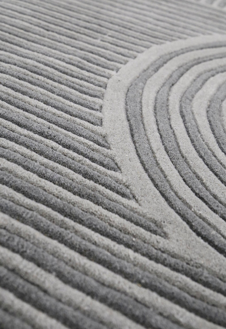 Modern Grey Lines Hand Tufted 5x7 Wool Area Rug – The Rug Decor
