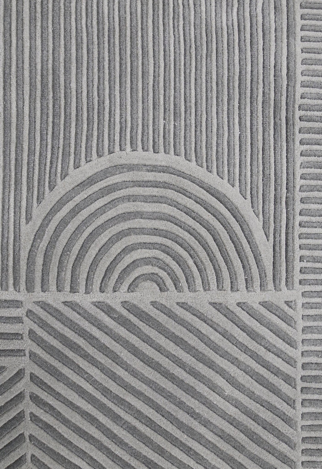 Modern Grey Lines Hand Tufted 5x7 Wool Area Rug - The Rug Decor