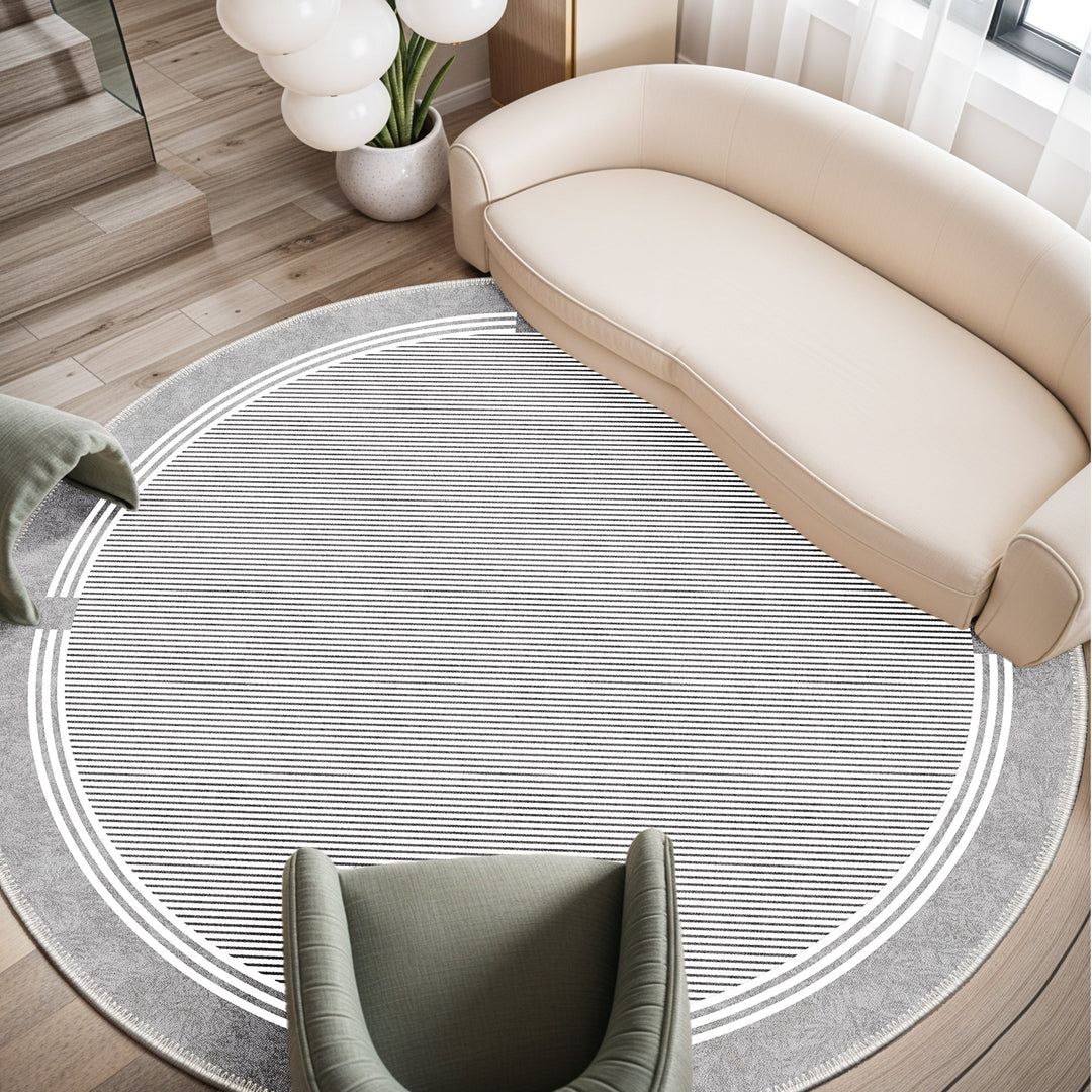 Modern Grey Machine Washable Cotton Area Rug - The Rug Decor