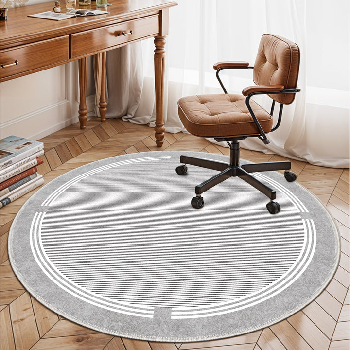 Modern Grey Machine Washable Cotton Area Rug - The Rug Decor