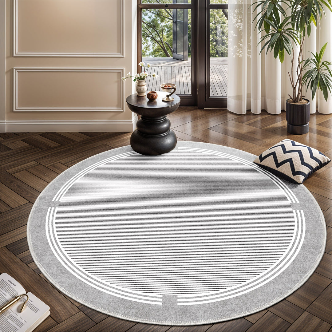 Modern Grey Machine Washable Cotton Area Rug - The Rug Decor