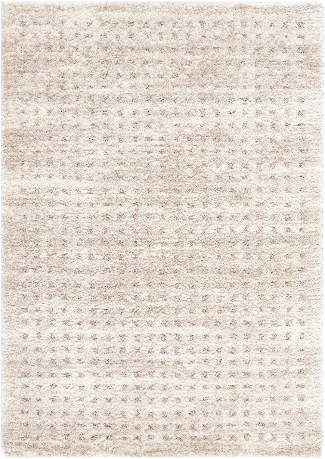 Modern Grid Pattern Ivory Machine Woven Rug - The Rug Decor