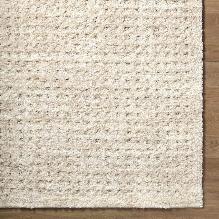 Modern Grid Pattern Ivory Machine Woven Rug - The Rug Decor