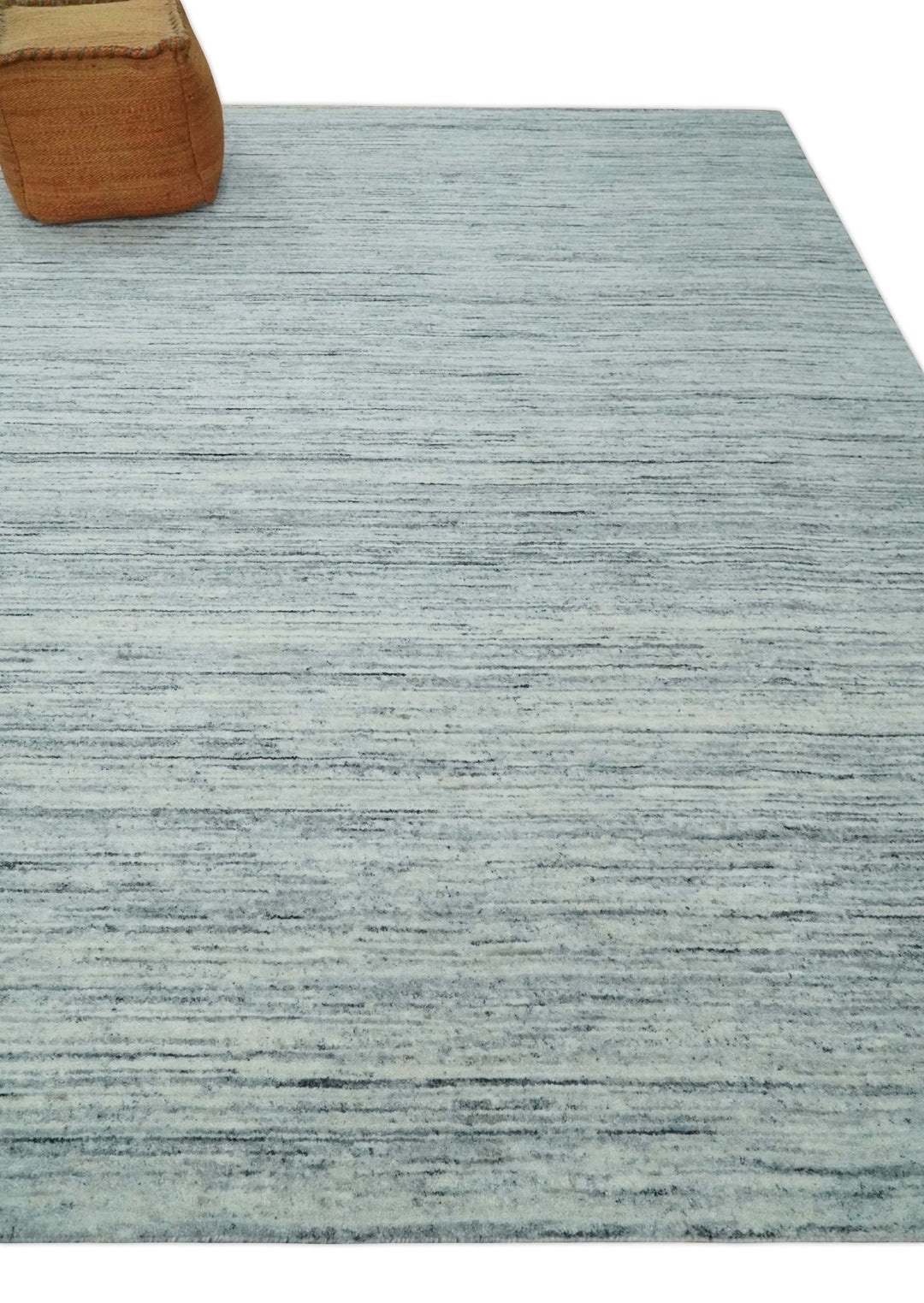 Modern Handloom Ivory, Charcoal, Silver 8x10 Contemporary Wool Area Rug - The Rug Decor