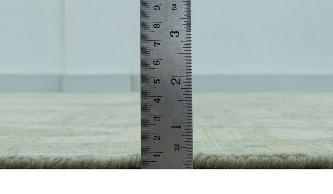 Modern Ikat Design distressed Beige And Charcoal Hand Knotted Custom Made wool rug - The Rug Decor