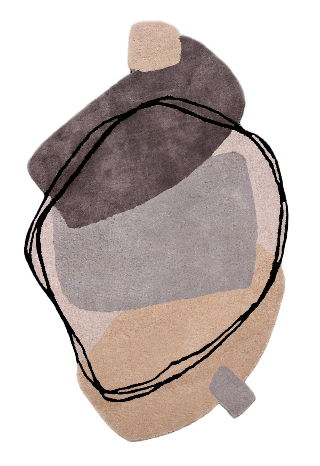 Modern Ink Loop Multicolor Hand Tufted 4x6 Wool Area Rug - The Rug Decor