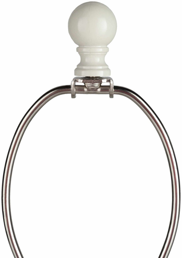Modern Ivory and Beige Textured Ceramic Table Lamp - The Rug Decor