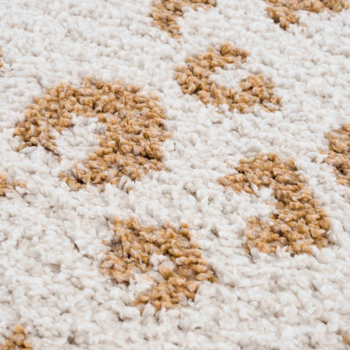 Modern Ivory and Gold Leopard Print Plush Pile Moroccan Style Area Rug - The Rug Decor
