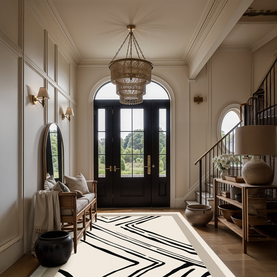 Modern Ivory Machine Washable Cotton Area Rug - The Rug Decor