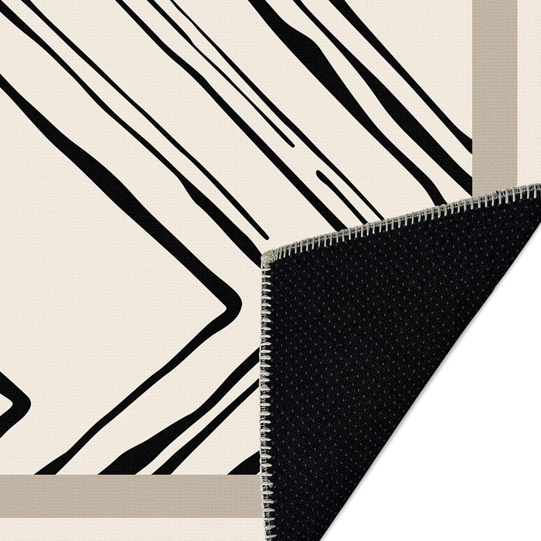 Modern Ivory Machine Washable Cotton Area Rug - The Rug Decor