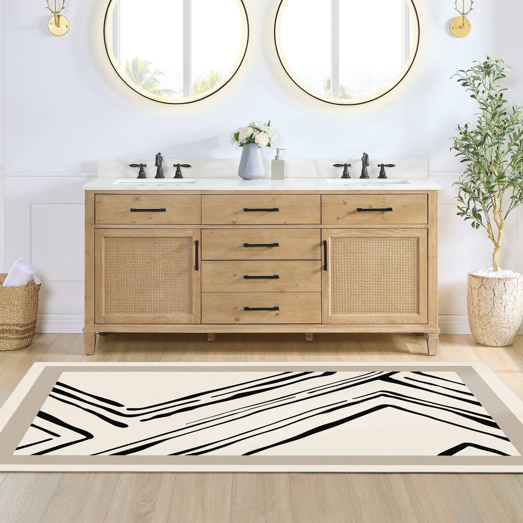 Modern Ivory Machine Washable Cotton Area Rug - The Rug Decor