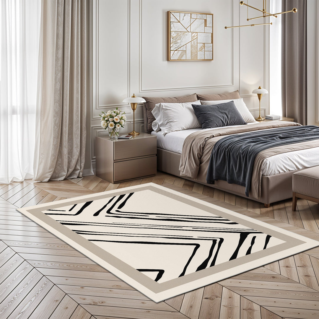 Modern Ivory Machine Washable Cotton Area Rug - The Rug Decor