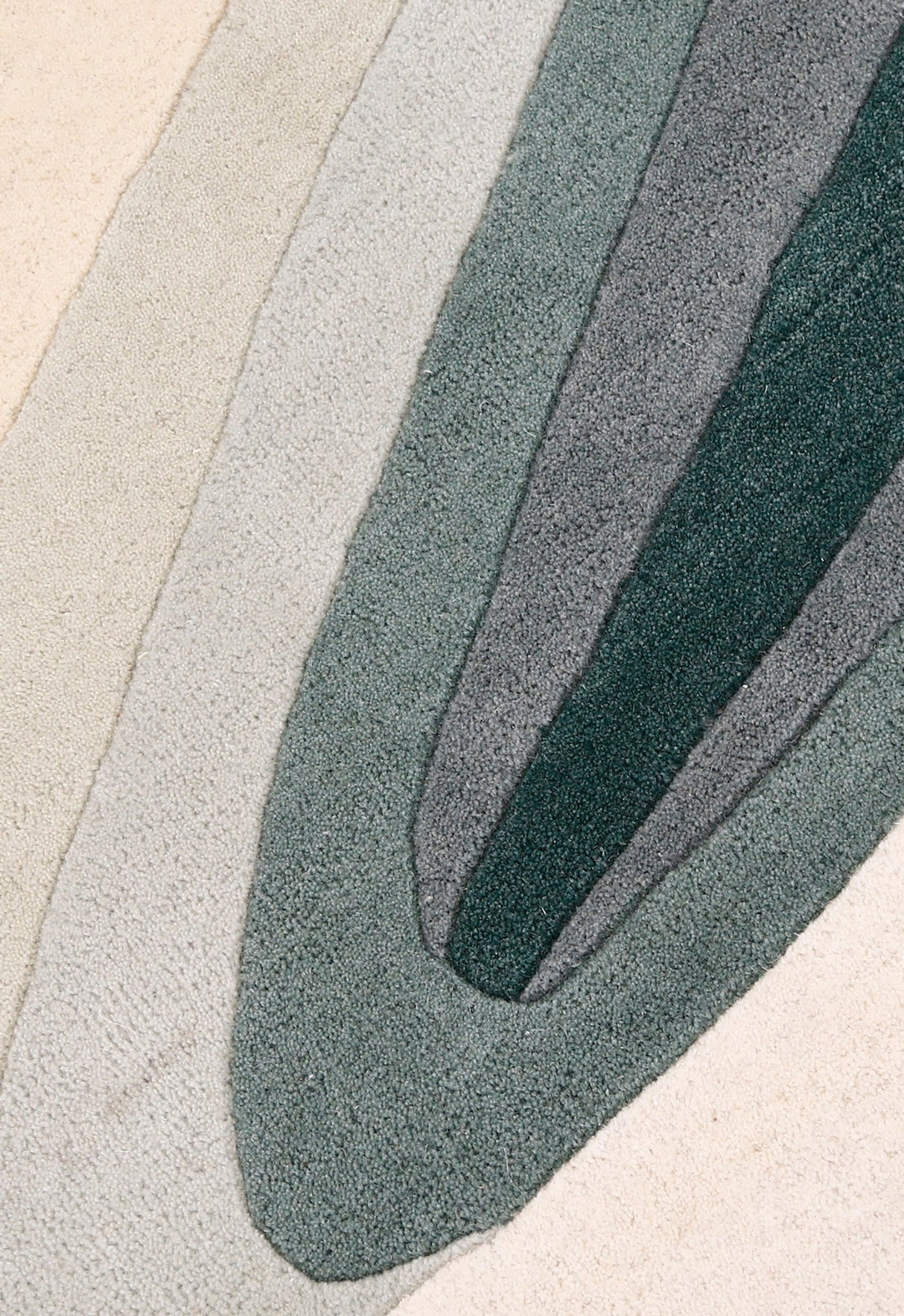 Modern Layered Pattern Green Hand Tufted 5x8 Wool Rug - The Rug Decor