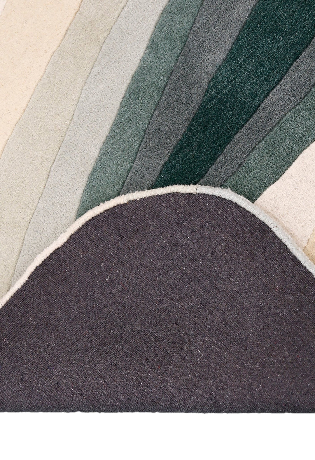 Modern Layered Pattern Green Hand Tufted 5x8 Wool Rug - The Rug Decor