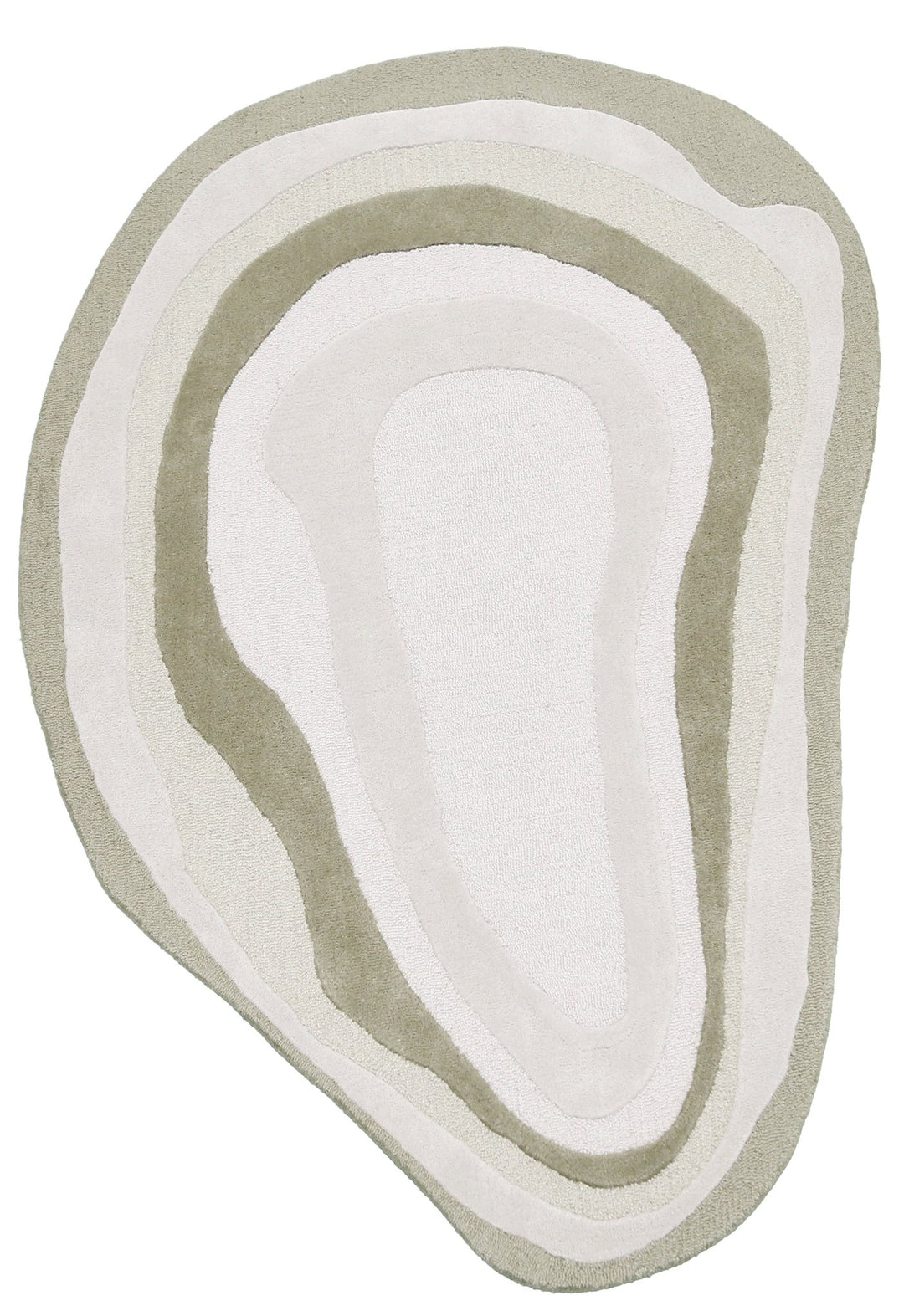 Modern Layered Pattern Ivory Hand Tufted 5x7 Wool Rug - The Rug Decor