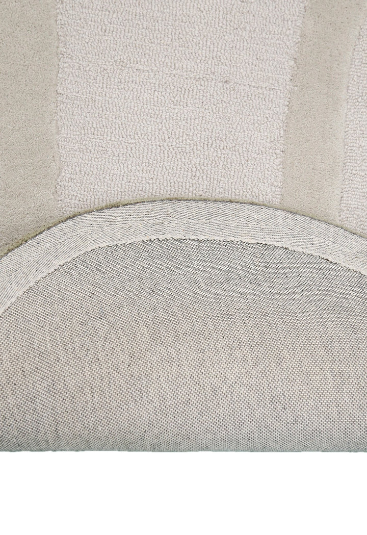 Modern Layered Pattern Ivory Hand Tufted 5x7 Wool Rug - The Rug Decor