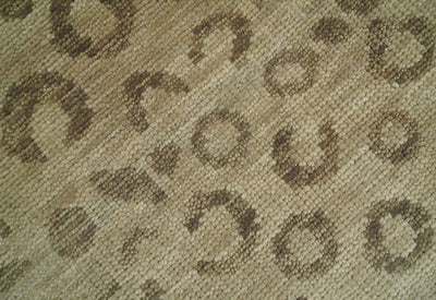 Modern leopard Design Hand knotted Camel and Taupe 8x10 wool area rug - The Rug Decor