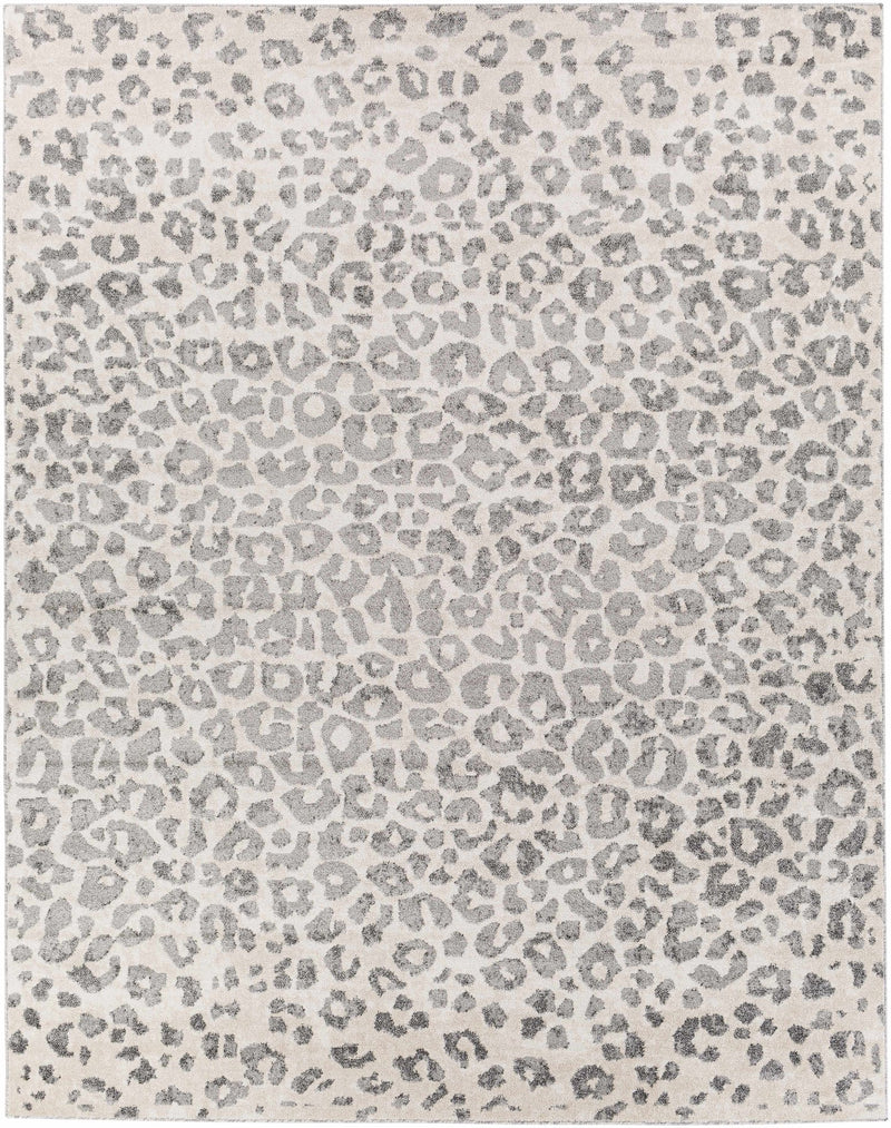 Modern Leopard design Ivory and Charcoal area rug - The Rug Decor