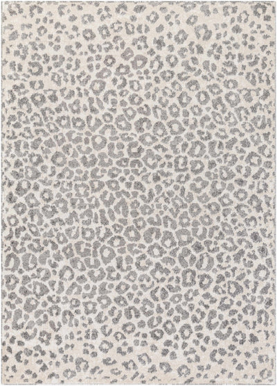 Modern Leopard design Ivory and Charcoal area rug - The Rug Decor