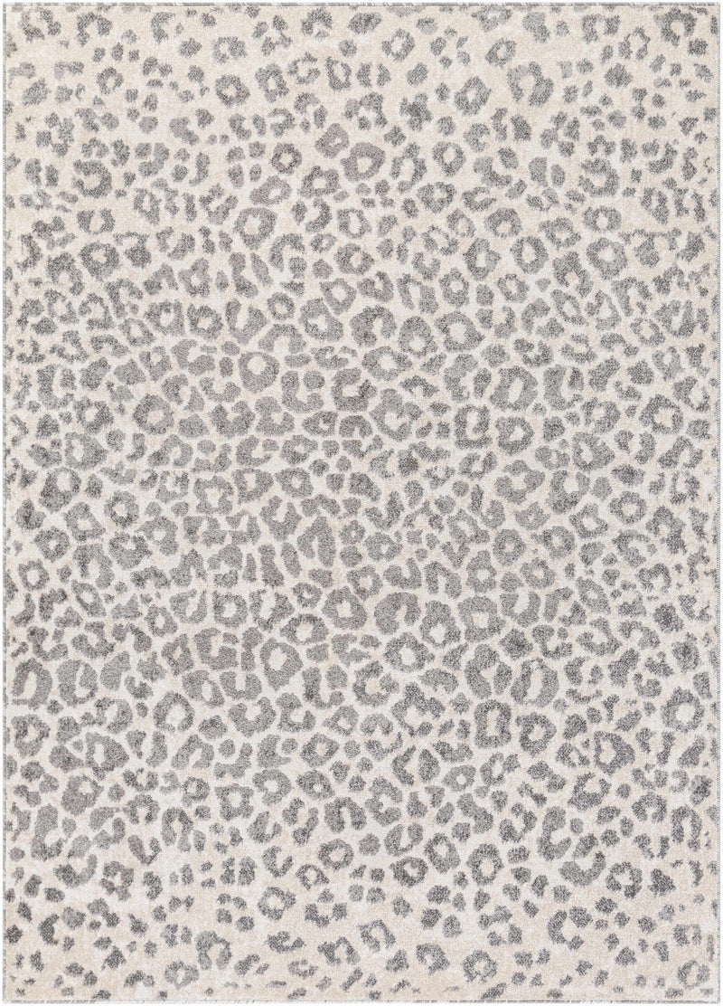 Modern Leopard design Ivory and Charcoal area rug - The Rug Decor