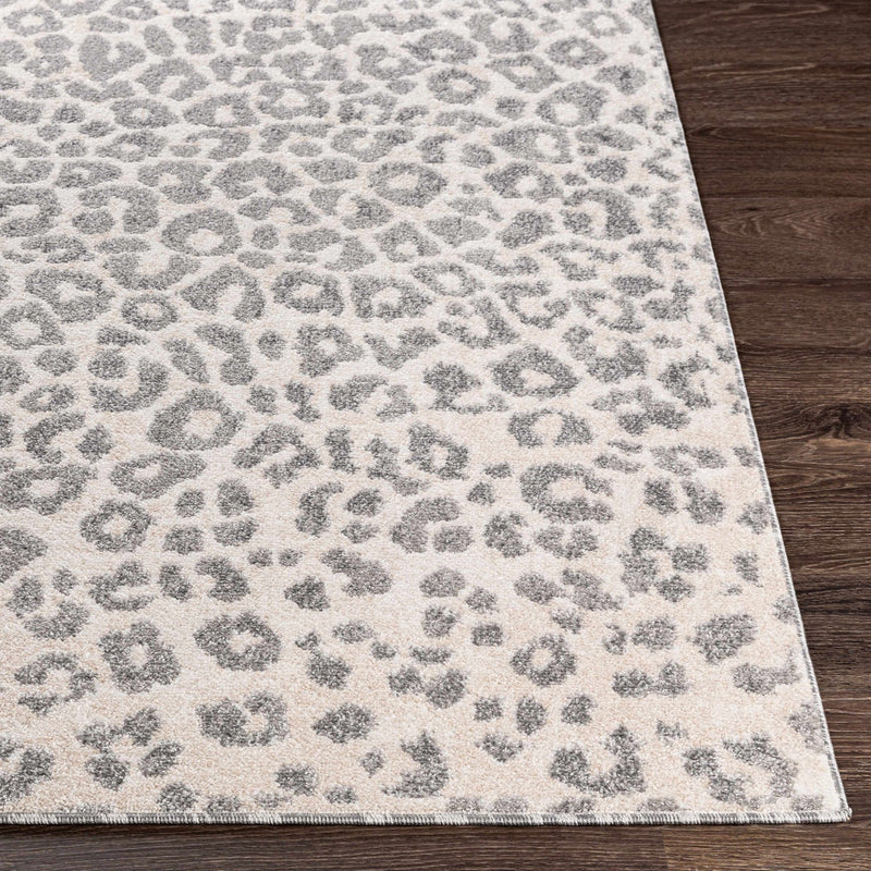 Modern Leopard design Ivory and Charcoal area rug - The Rug Decor