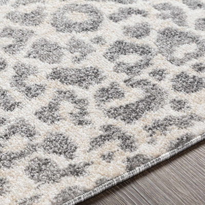 Modern Leopard design Ivory and Charcoal area rug - The Rug Decor