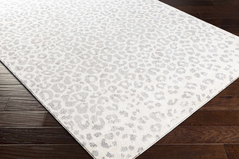 Modern Leopard design Ivory and Charcoal area rug - The Rug Decor