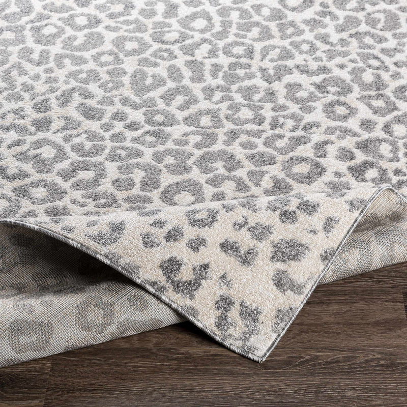 Modern Leopard design Ivory and Charcoal area rug - The Rug Decor