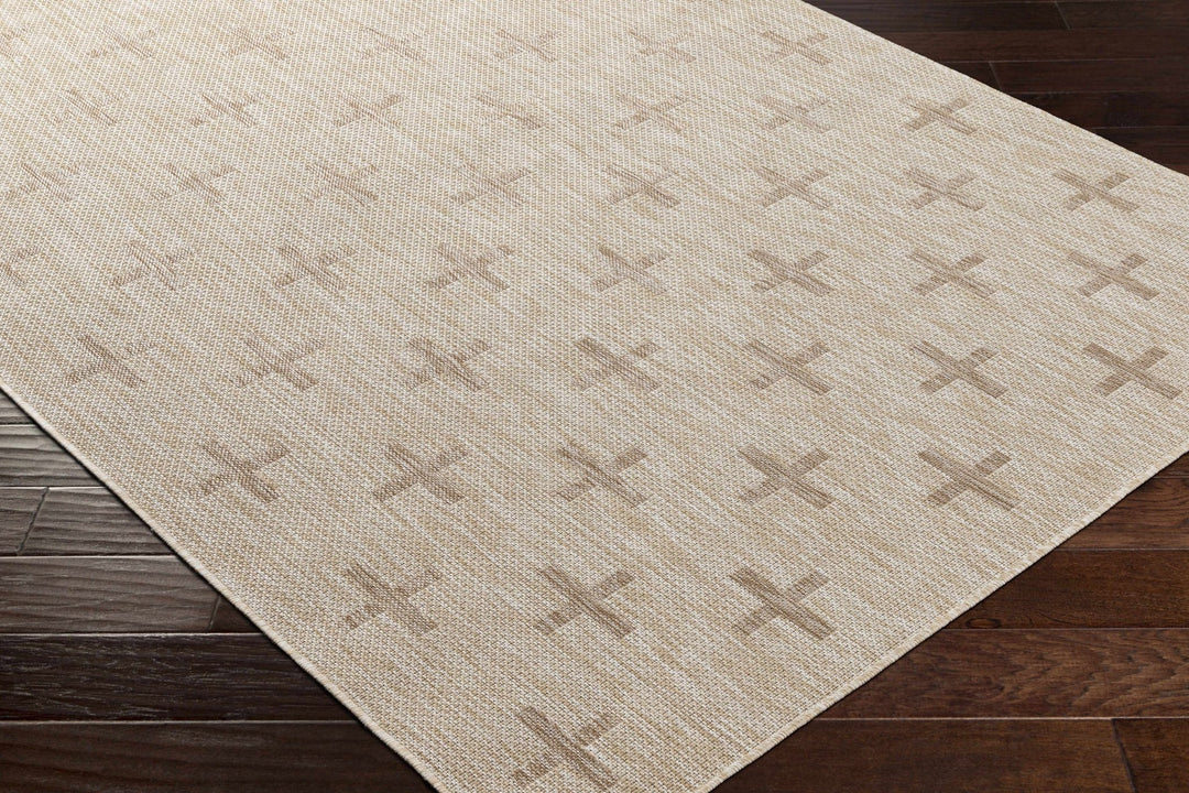 Modern Limbo Beige And Brown Machine Woven Outdoor Area Rug - The Rug Decor