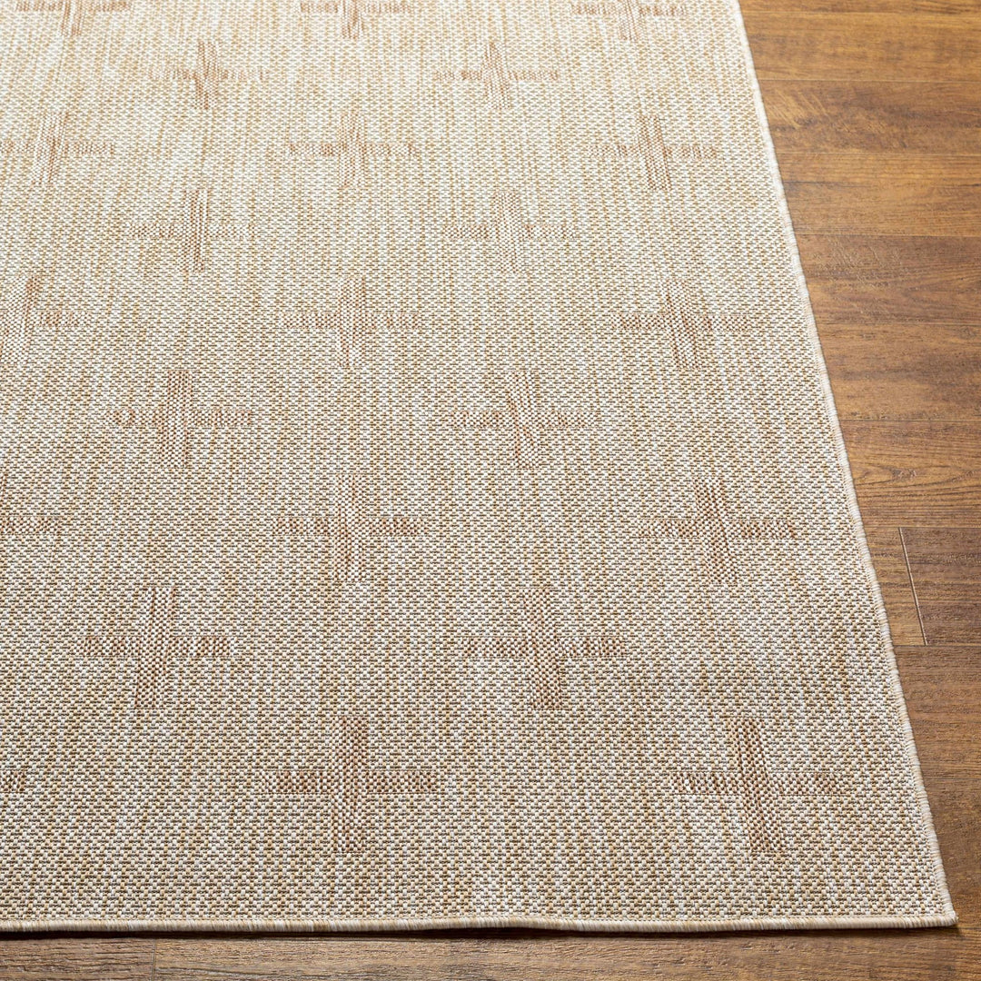 Modern Limbo Beige And Brown Machine Woven Outdoor Area Rug - The Rug Decor