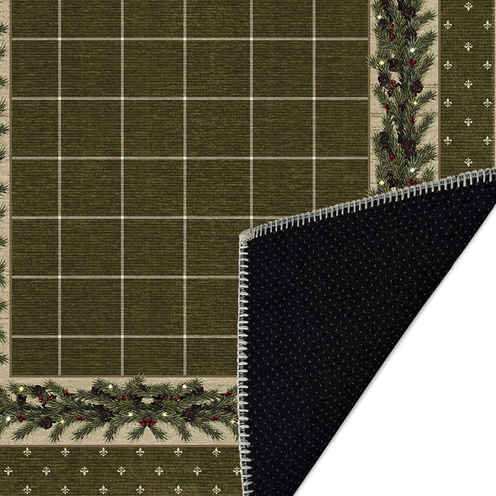 Modern Machine Washable Green Leafs Cotton Area Rug - The Rug Decor