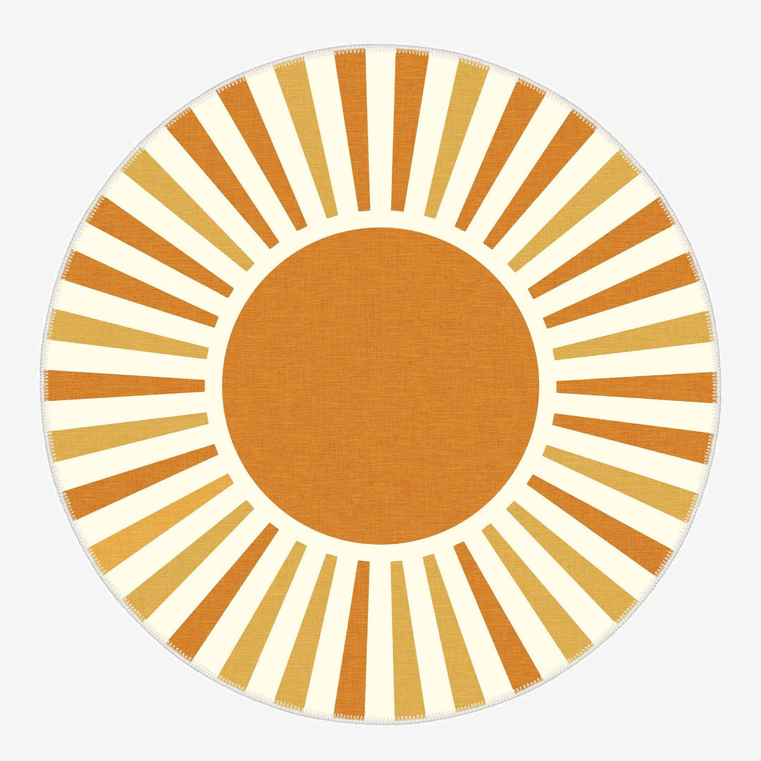 Modern Orange And Yellow Machine Washable Cotton Area Rug - The Rug Decor