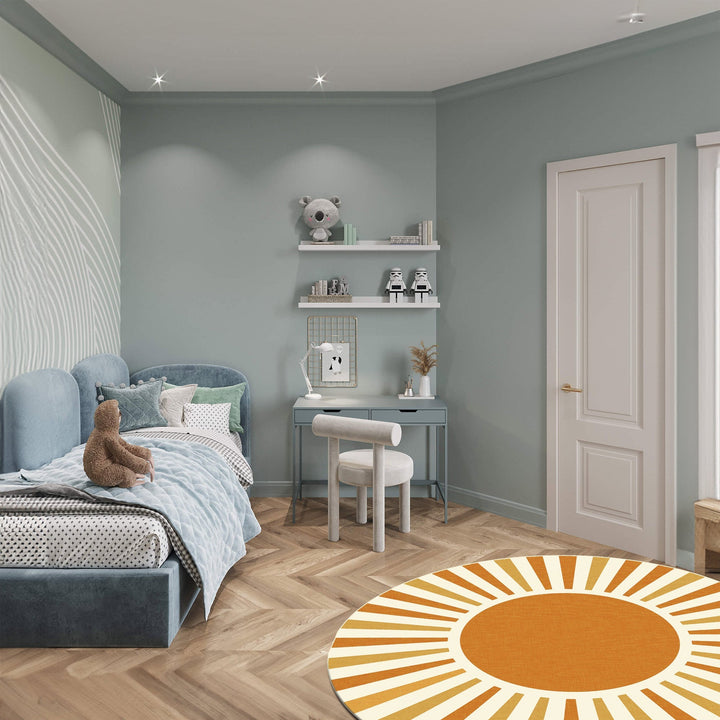 Modern Orange And Yellow Machine Washable Cotton Area Rug - The Rug Decor