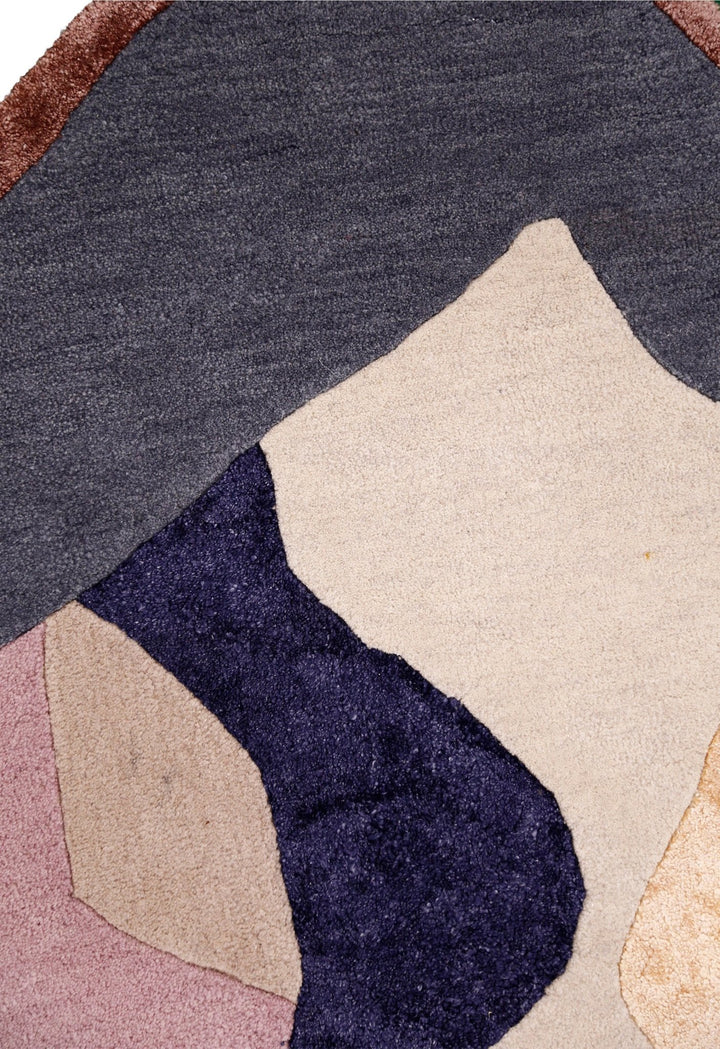 Modern Patch Mosaic Multicolor Hand Tufted 6x6 Wool Rug - The Rug Decor