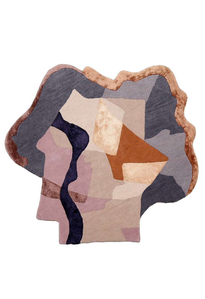 Modern Patch Mosaic Multicolor Hand Tufted 6x6 Wool Rug - The Rug Decor