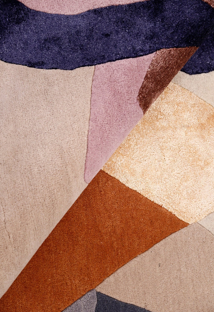 Modern Patch Mosaic Multicolor Hand Tufted 6x6 Wool Rug - The Rug Decor