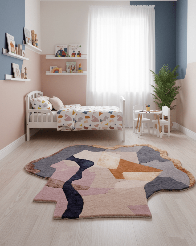 Modern Patch Mosaic Multicolor Hand Tufted 6x6 Wool Rug - The Rug Decor