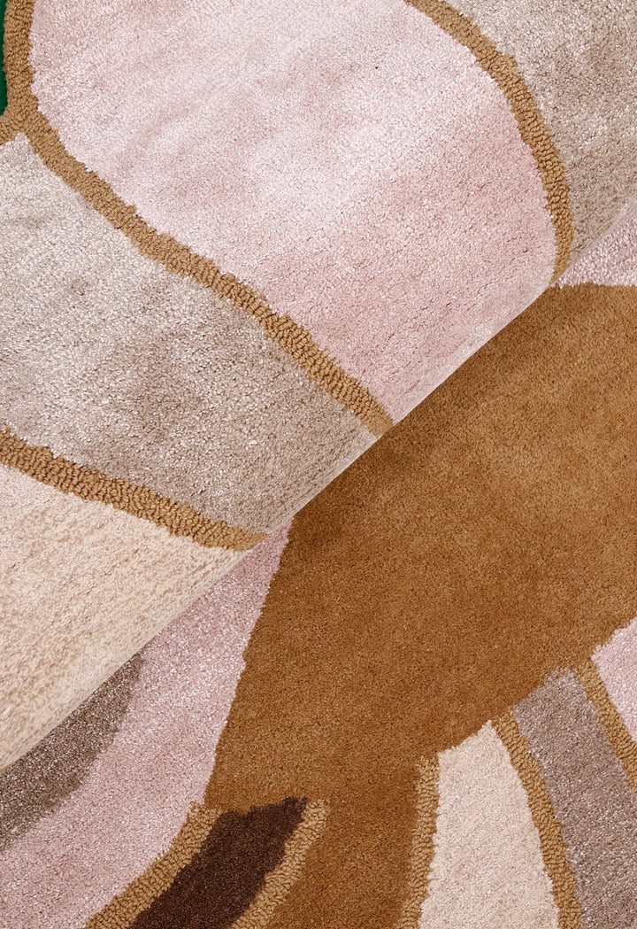 Modern Petal Camel Hand Tufted 5x8 Wool Area Rug - The Rug Decor