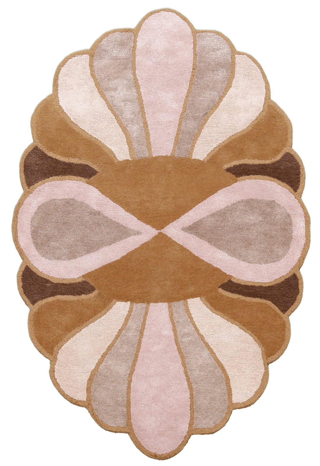 Modern Petal Camel Hand Tufted 5x8 Wool Area Rug - The Rug Decor