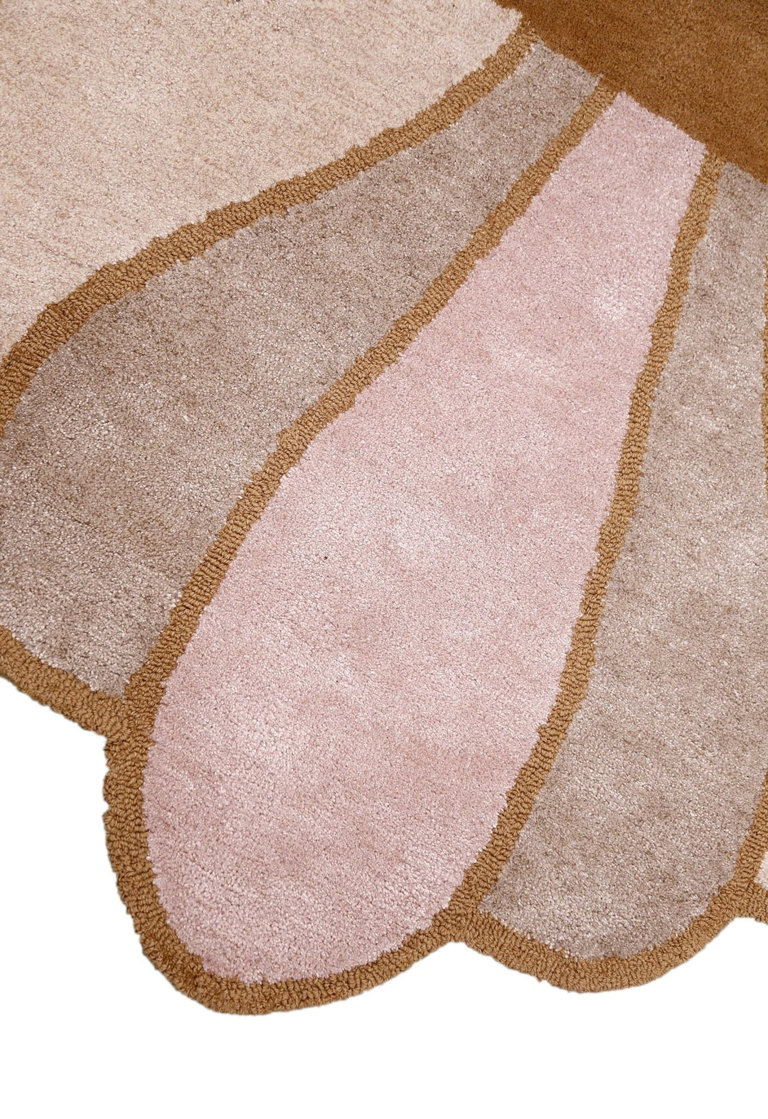 Modern Petal Camel Hand Tufted 5x8 Wool Area Rug - The Rug Decor