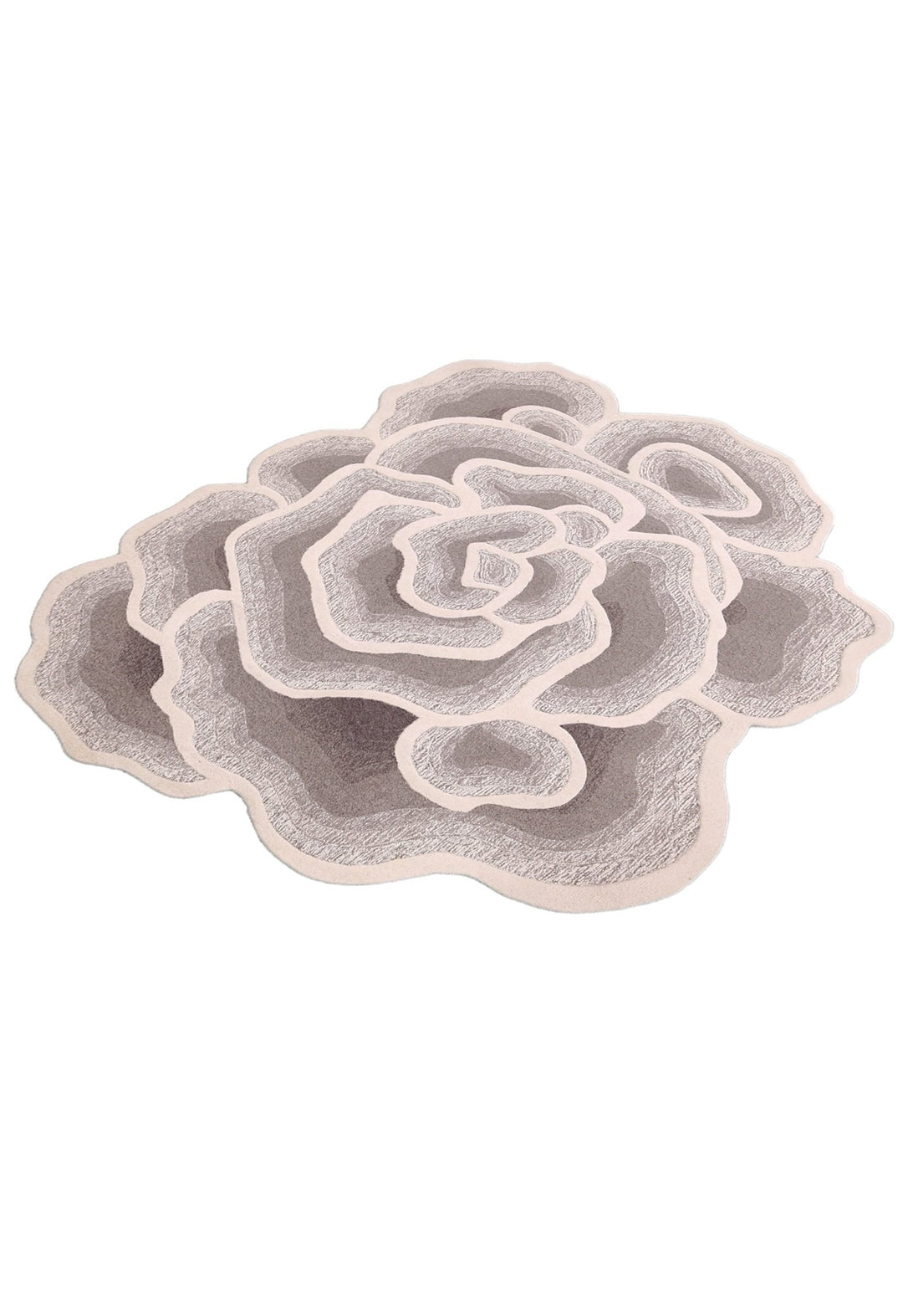 Modern Petal Layers Ivory Hand Tufted 6x8 Wool Area Rug - The Rug Decor