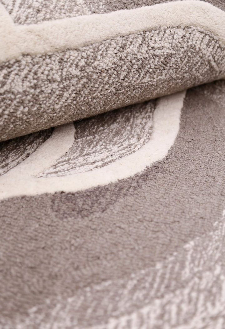 Modern Petal Layers Ivory Hand Tufted 6x8 Wool Area Rug - The Rug Decor