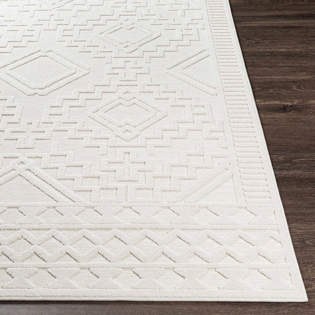 Modern Plumtree Off - White Machine Woven Outdoor Rug - The Rug Decor