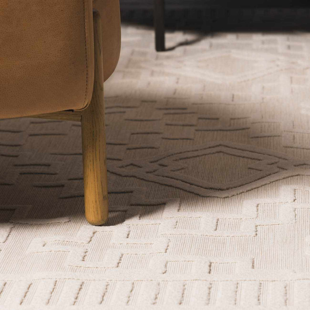 Modern Plumtree Off - White Machine Woven Outdoor Rug - The Rug Decor
