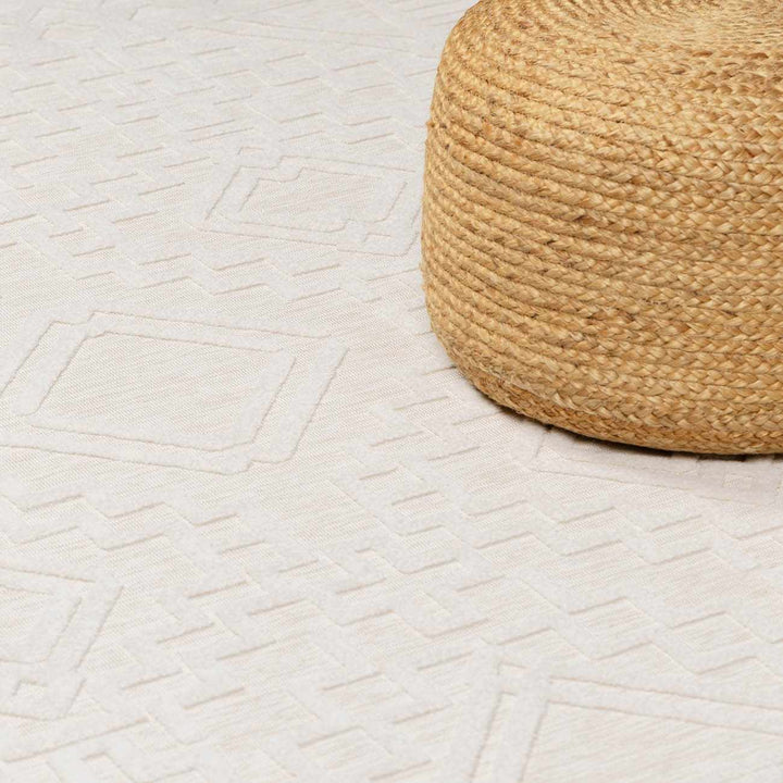 Modern Plumtree Off - White Machine Woven Outdoor Rug - The Rug Decor