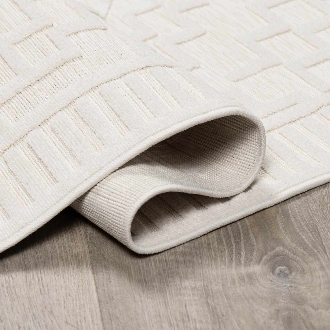 Modern Plumtree Off - White Machine Woven Outdoor Rug - The Rug Decor